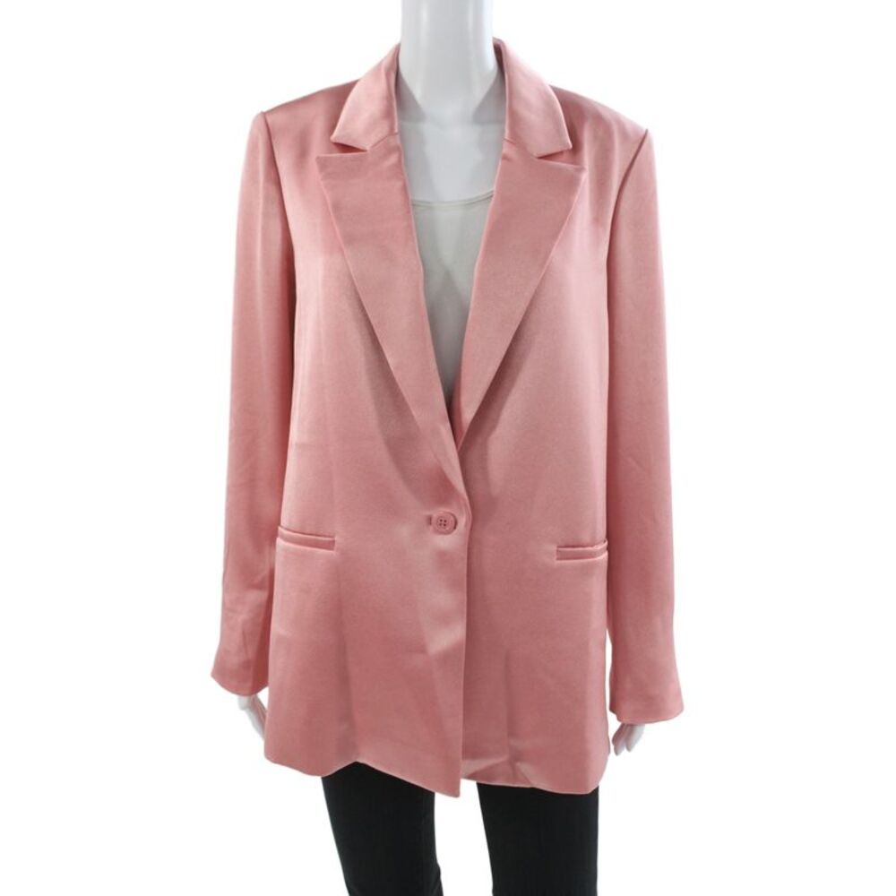 Alice + Olivia Women Pink Triacetate Blazer Long Sleeve Button Size 10